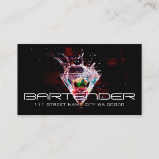 Bartender Nightlife Business Card