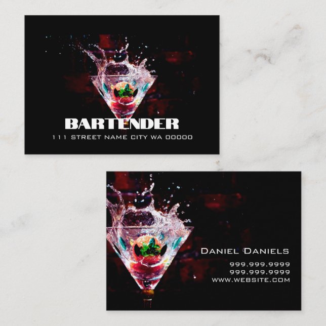 Bartender Nightlife Business Card (Front/Back)