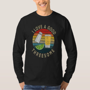 Bartender Quote I Love A Good Threesome Barman Dri T-Shirt