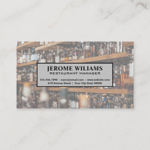 Bartender   Restaurant Industry Business Card