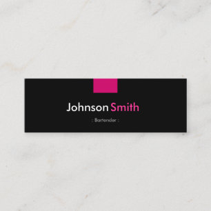 Bartender - Rose Pink Compact Mini Business Card