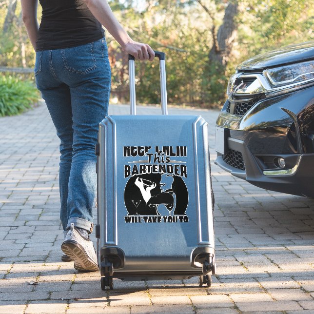 Bartender Shirt - Keep Calm This Bartender T shirt (Suitcase Insitu)