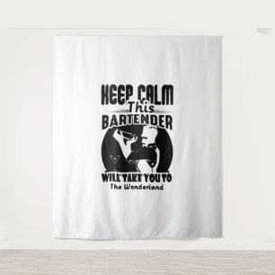 Bartender Shirt - Keep Calm This Bartender T shirt Tapestry