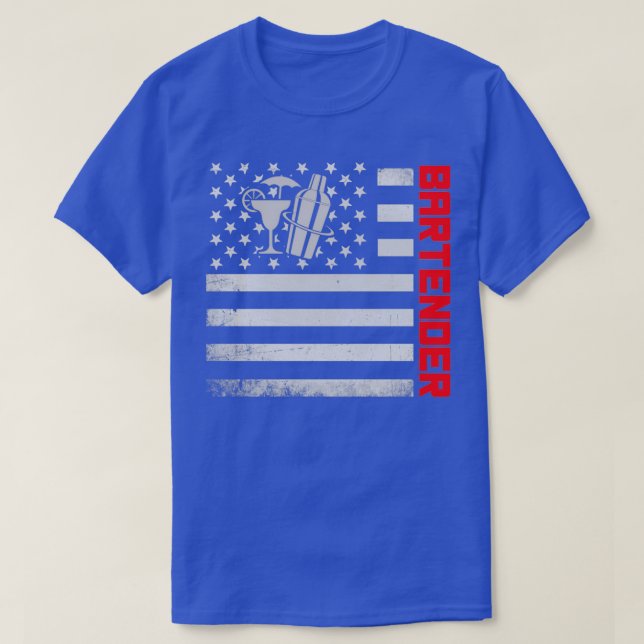 Bartender US Flag Mask T-Shirt (Design Front)
