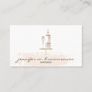 Bartender Wine Restaurant Glitter Business Card