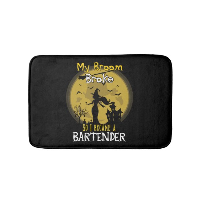 Bartender Witch Halloween Bath Mat (Front)