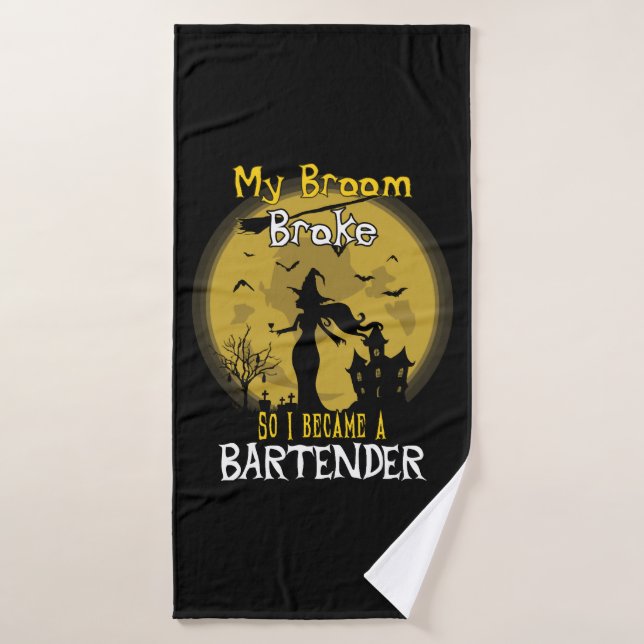 Bartender Witch Halloween Bath Towel (Bath Towel)