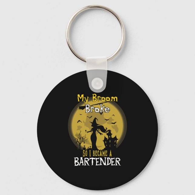 Bartender Witch Halloween Key Ring (Front)