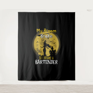 Bartender Witch Halloween Tapestry