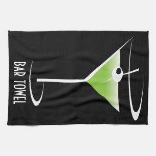 Bartenders Bar Towel Martini Glass