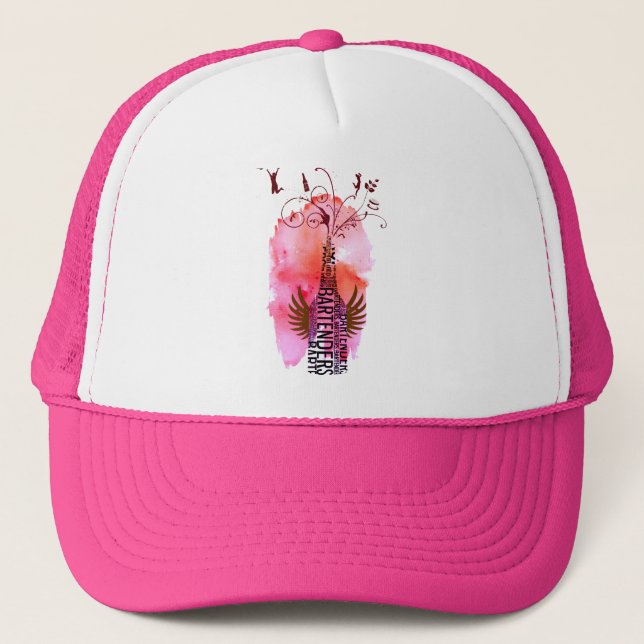 Bartenders Fuscia Trucker Hat (Front)