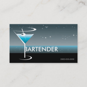 Bartending Business Card Martini Glass