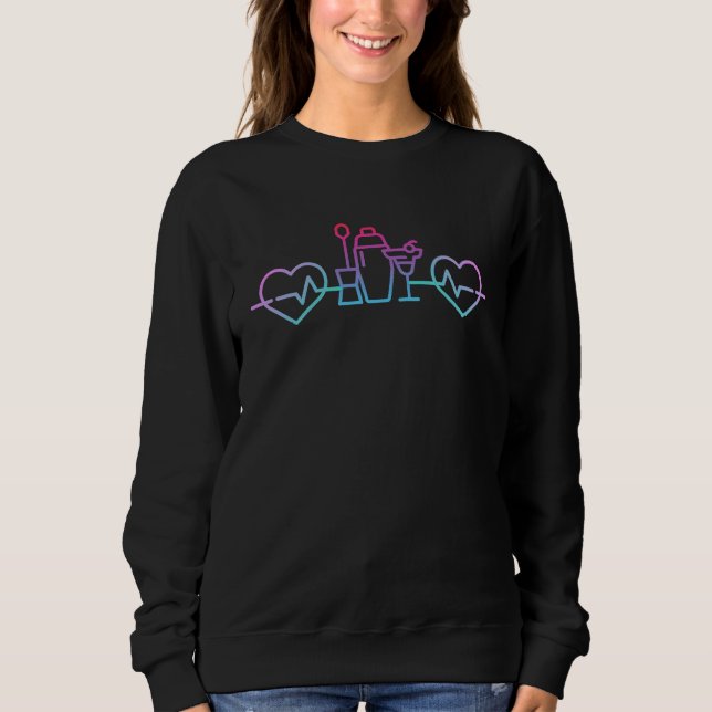 Bartending Heartbeat Bartender Barman Mixologist B Sweatshirt (Front)