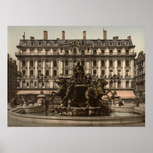 Bartholdi Fountain, Lyons, France Poster