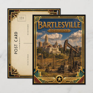 Bartlesville Oklahoma Vintage Art Deco Golden Age Postcard