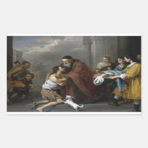 Bartolome Esteban Murillo-Return of the Prodigal Rectangular Sticker
