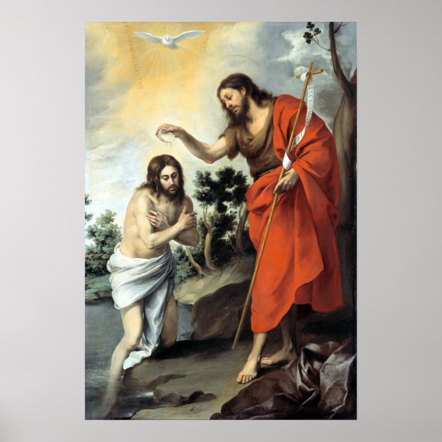 Bartolomé Esteban Murillo The Baptism of Christ Poster (Front)