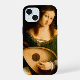 Bartolomeo Veneto Lady Playing Lute Portrait Art iPhone 15 Case