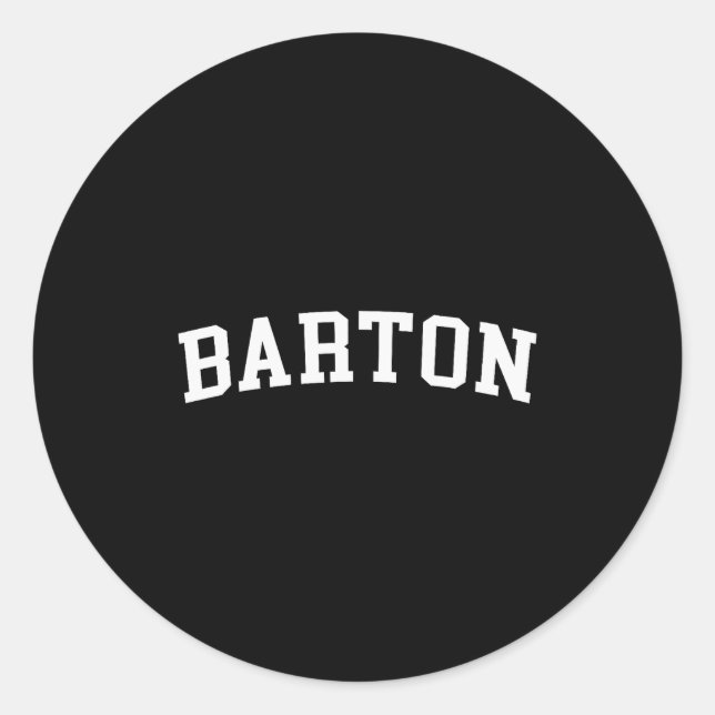 Barton  classic round sticker (Front)