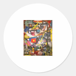 Barton Springs Abstract Jeff Hankamer Artjunkhaus  Classic Round Sticker