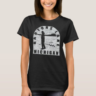 Bartons Lake Ice Fishing Michigan T-Shirt