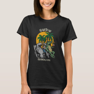 Bartow Florida USA Funny Manatee and Alligator Des T-Shirt
