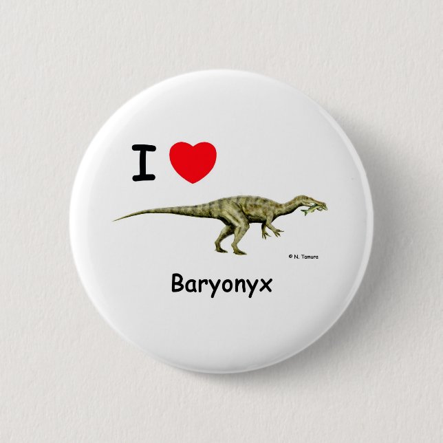 Baryonyx 6 Cm Round Badge (Front)