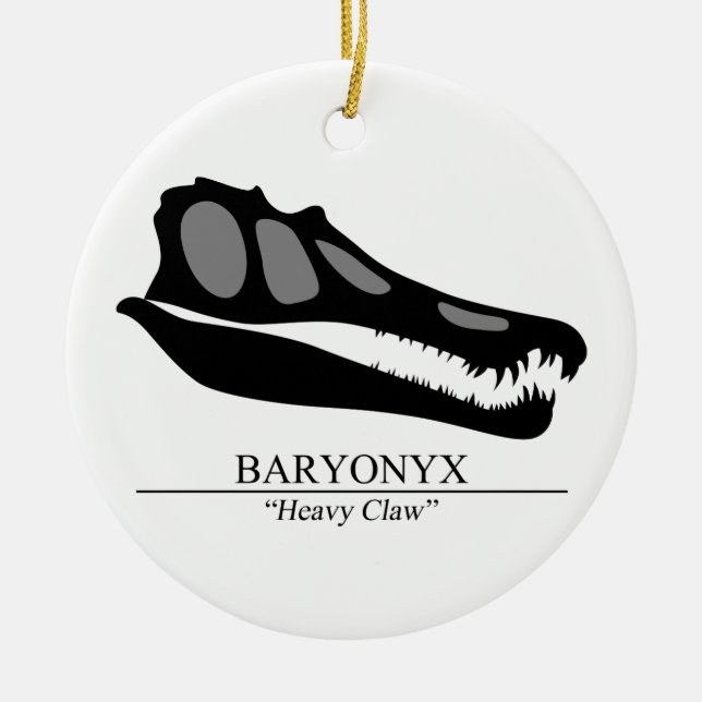 Baryonyx Skull Ceramic Tree Decoration (Front)