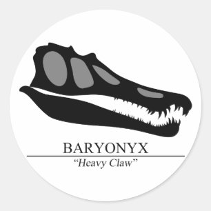 Baryonyx Skull Classic Round Sticker