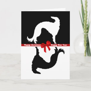 Barzoï YIN: Happy Christmas, Happy new year Holiday Card