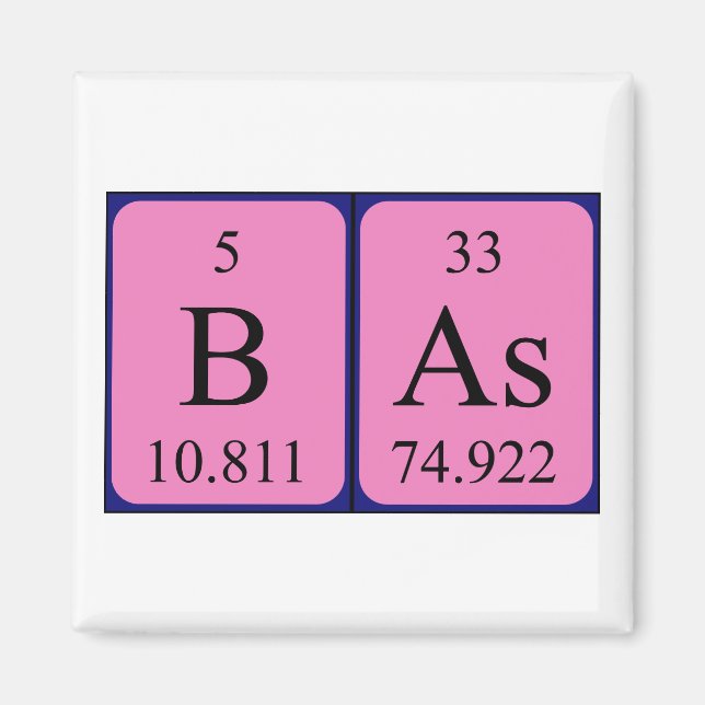 Bas periodic table name magnet (Front)