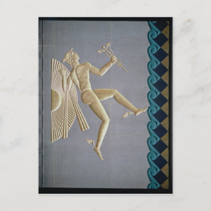 Bas-relief depicting Mercury Postcard