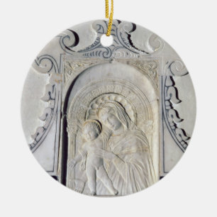 Bas-relief of a Madonna and Child (marble) Ceramic Tree Decoration