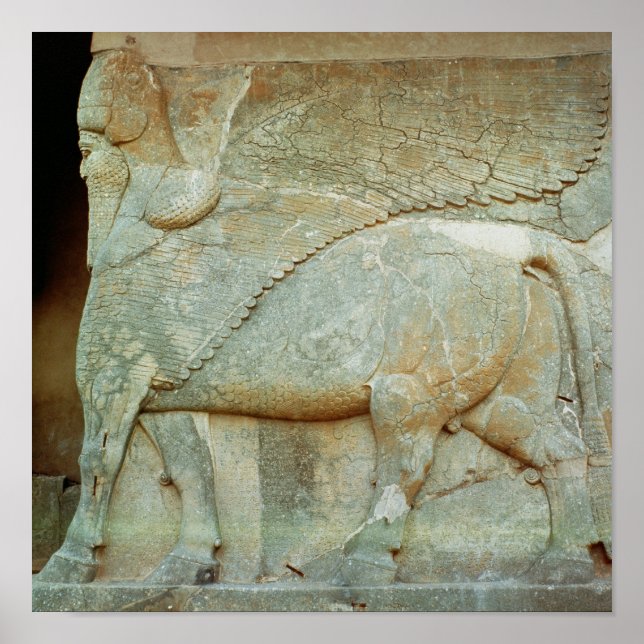 Bas-relief of an anthropomorphic bull poster (Front)