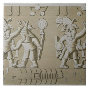 Bas Relief of Ancient Aztec Warriors, from The Sto Tile
