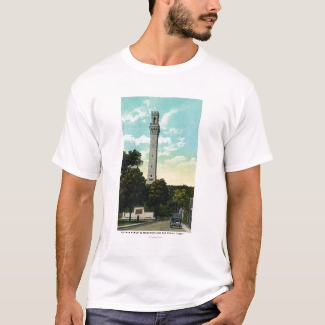 Bas Relief Tablet and Pilgrim Memorial View T-Shirt (Front)