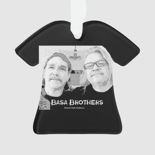 Basa Brothers Black T-Shirt Christmas Ornament (Front)