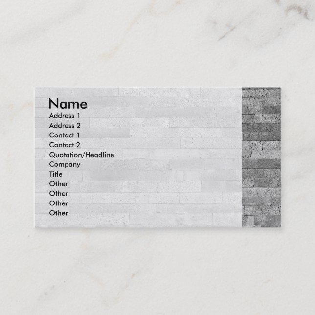 Basalt brick wall business card (Front)