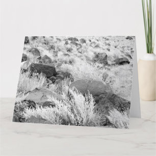 Basalt Lava Rocks Southwest Black and White Photo Card