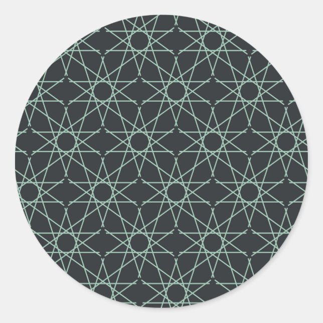 Basalt Mint Geometry Classic Round Sticker (Front)