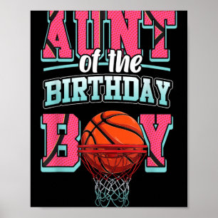 Basball Bball Birthday Aunt Family Matching Aunt Poster
