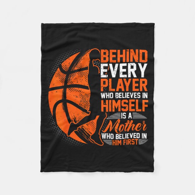 Basball Behind Every Player Mum Of A Basballer Fleece Blanket (Front)