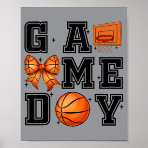 Basball Coquette Bow Cute Gameday Cheer Mum Sports Poster