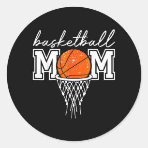 Basball Mum Mother Leopard Basball Hoop Net Game Classic Round Sticker