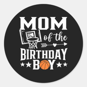 Basball Mum Of The Birthday Boy Family Matching 4 Classic Round Sticker