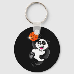 Basball Panda Slam Dunk Funny Kids S Sports Key Ring