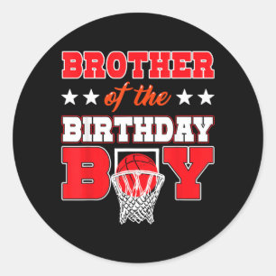 Basball Party Brother Of The Birthday Boy Baller Classic Round Sticker