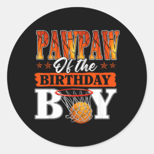 Basball Pawpaw Of The Birthday Boy Family Matching Classic Round Sticker