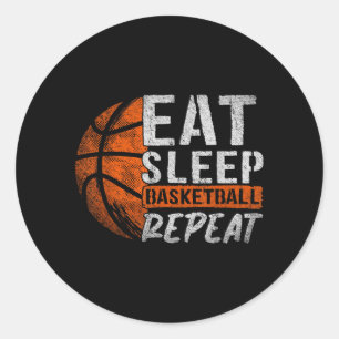 Basball Player Eat Sleep Basball Repeat Basball Classic Round Sticker