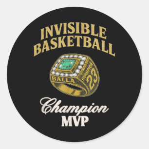 Basball Player Invisible Basball Mvp Champ Vintage Classic Round Sticker